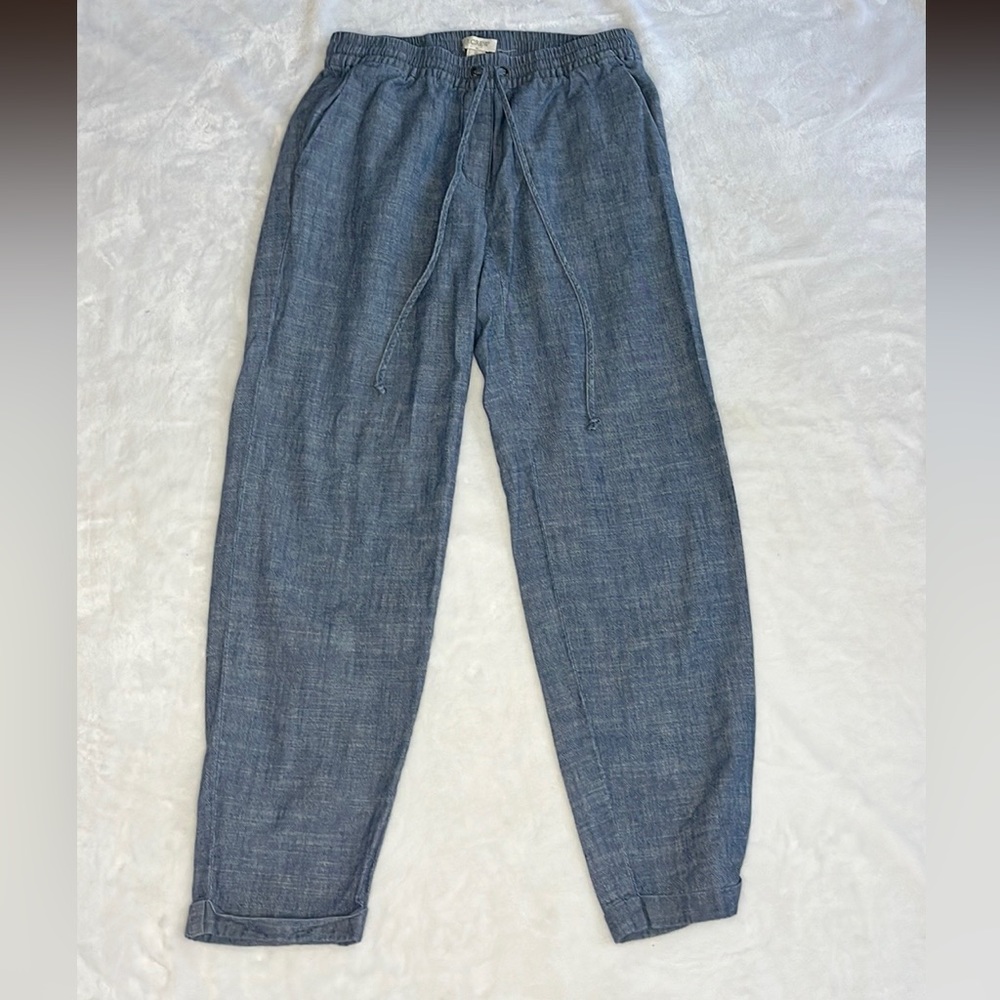 J. Crew Size 0 Blue Jean Linen Pants